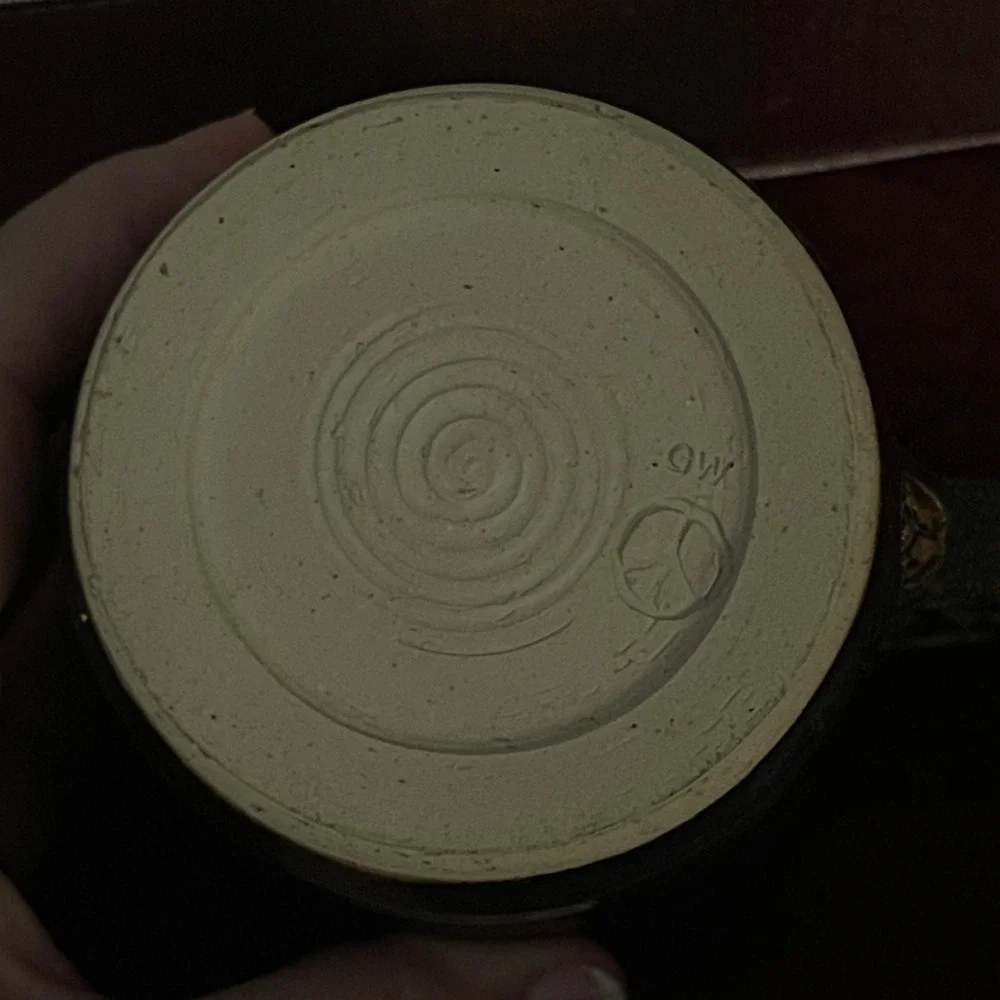 Handmade Hiwasse Arkansas Pottery Mug Peace Mark‎ GWX Signed Ceramic Art Cup